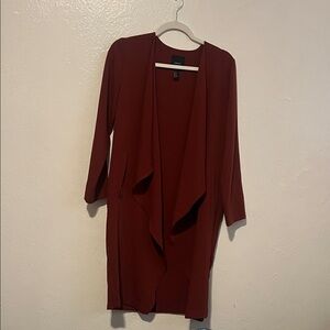 Forever 21 Deep Red Open Front Cardigan